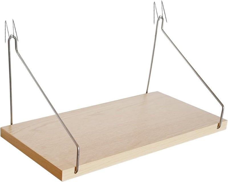 CHONIC Fabric Walls Cubicle Shelf with Hooks, 11.8' Wooden Cubicle Shelves with Hangers, Cubical Accessories for Work, Office Cubicle Wall Decor, Cubicle Decorations for Women Men Desk (1, Natural) - Image 1